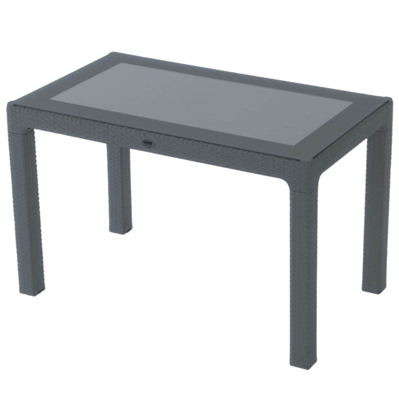 Masă Rattan 150x90, cu sticlă, Antracit; Maro; Bej