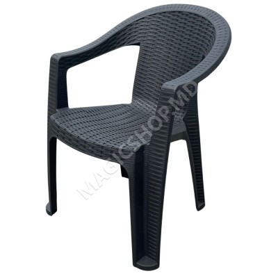 Scaun din plastic KOKO RATAN, Maro