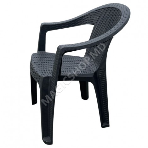 Scaun din plastic KOKO RATAN, Maro