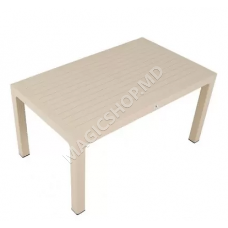 Set gradina Masa RATTAN 120x70 cm cu 6 scaune - antracit, bej, maro