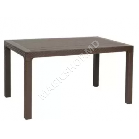 Set gradina Masa RATTAN 120x70 cm cu 6 scaune - antracit, bej, maro