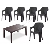 Masa Ratan 150x90, fara sticla, bej, maro, antracit