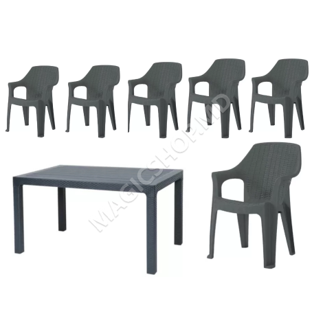 Masa Ratan 150x90, fara sticla, bej, maro, antracit
