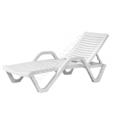 Sezlong Woody, alb