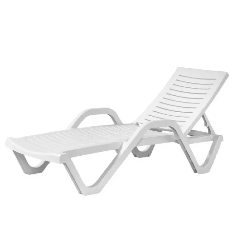 Sezlong Woody, alb