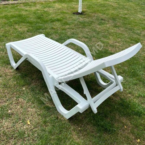 Sezlong Woody, alb