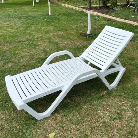 Sezlong Woody, alb
