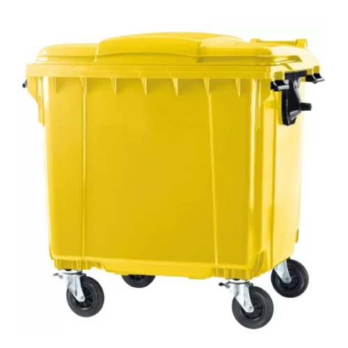 Tomberon din plastic capac plat, 1100 L, Germania, Galben