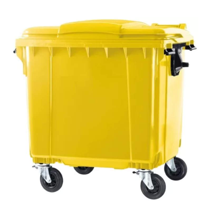 Tomberon din plastic capac plat, 1100 L, Germania, Galben