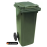 Tomberon din plastic cu roți din cauciuc, greu, Germania, 120 L, negru