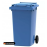 Tomberon din plastic cu roți din cauciuc, standart, Germania, 240 L, galben