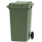 Tomberon 240 L, din plastic cu roți din cauciuc, standart, Germania, negru, verde