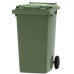 Tomberon din plastic cu roți din cauciuc, 120 L, standart, Germania, albastru, galben