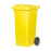 Tomberon din plastic cu roți din cauciuc, 120 L, standart, Germania, albastru, galben