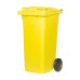 Tomberon din plastic cu roți din cauciuc, 120 L, standart, Germania, albastru, galben