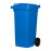 Tomberon din plastic cu roți din cauciuc, 120 L, standart, Germania, albastru, galben