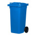 Tomberon din plastic cu roti din cauciuc, 120 L, standart, Germania, negru, verde