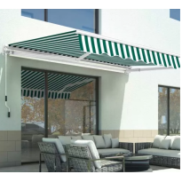 Copertina retractabila alb - verde; sur 295x250cm