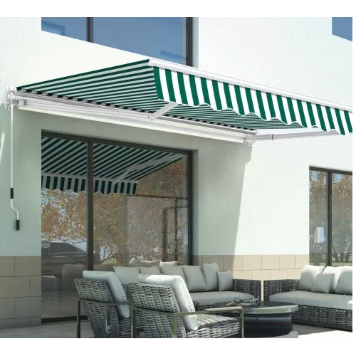 Copertina retractabila alb - verde; sur 295x250cm