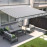 Copertina retractabila alb - verde; sur 395x300cm