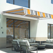 Copertina retractabila galben - albastru - gri 295x250cm