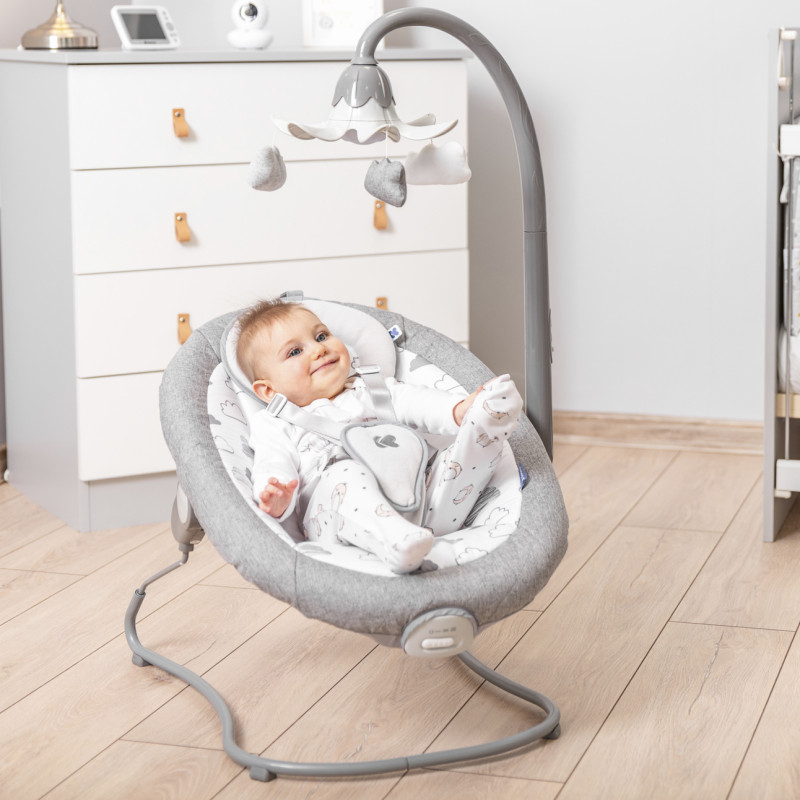 Balansoar electronic multifunctional cu muzica si vibratii Bouncer Сlouds
