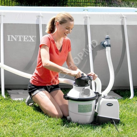 Песочный фильтр-насос INTEX "Krystal Clear SX925", резервуар для песка 8,2 кг, производительность 3500 л/ч