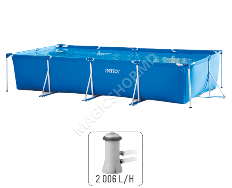 Piscina cu cadru metalic Intex  pompă de filtrare 450x220x84 cm