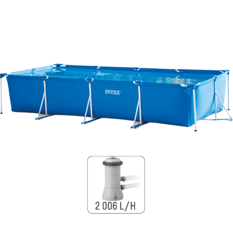 Piscină dreptunghiulară INTEX, 450x220x84 cm, 7127 l, cu pompă