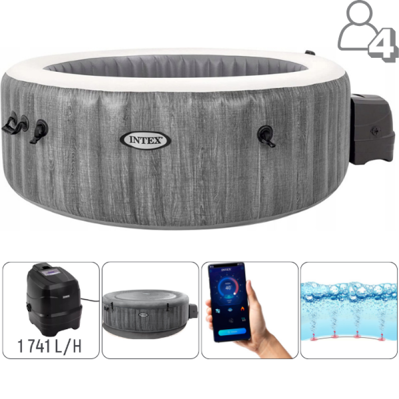 Jacuzzi SPA gonflabil „Greywood Deluxe” 196х71 cm, 795L, 4 persoane