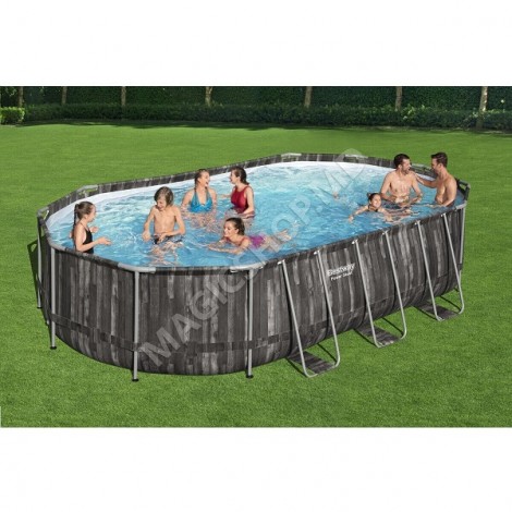 Bestway Бассейн Power Steel Oval 610х366х122 см, 20241Л, метал каркас