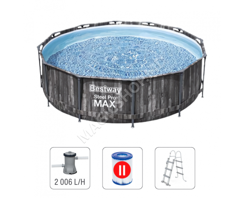 Bestway Бассейн STEEL PRO MAX 366х100 см, 9150 Л, метал. каркас
