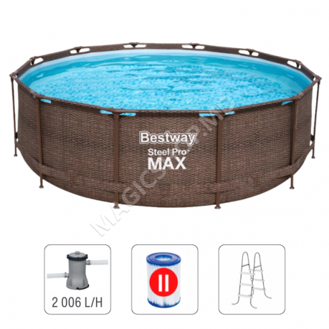 Bestway Бассейн STEEL PRO MAX 366х100 см, 9150 Л, метал. каркас