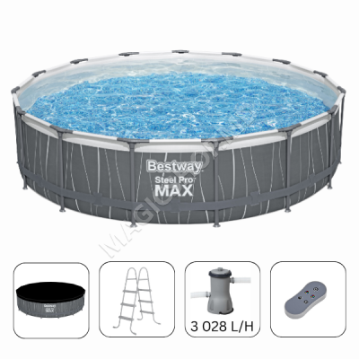 Piscină Bestway STEEL PRO MAX 457х107 cm, 14970L, cadru metalic, LED