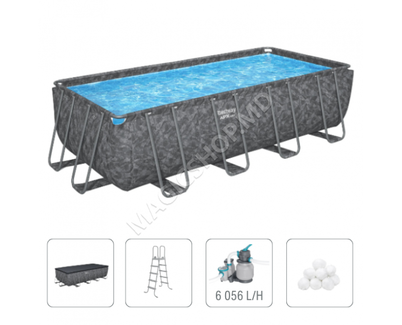 Piscină Bestway dreptunghiulară APX 365™ 549x274x132cm, 16477 L, cadru metalic