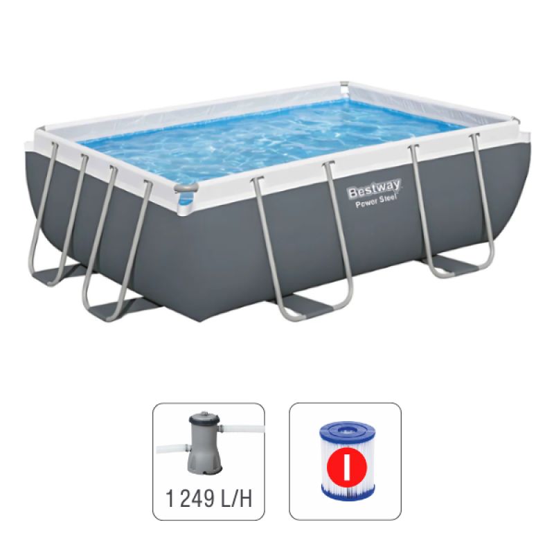Piscină Bestway Power Steel 282x196x84cm, 3662L, cadru metalic