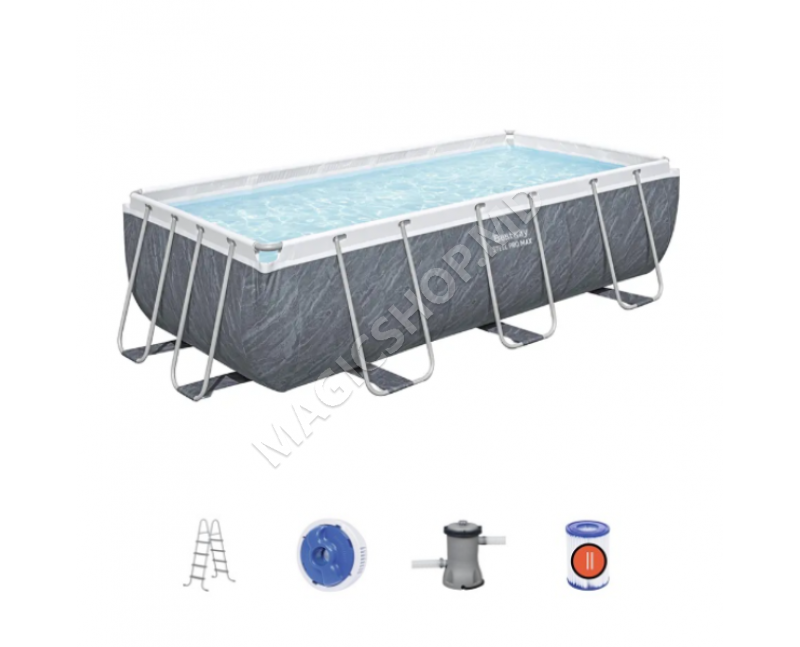 Piscină Bestway Power Steel 412x201x122cm, 8124L, cadru metalic