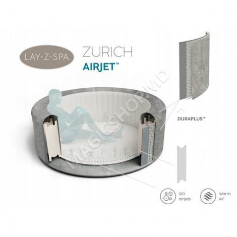 Надувной СПА джакузи Zurich AirJet 180х66см, 669Л, 2-4-x местный