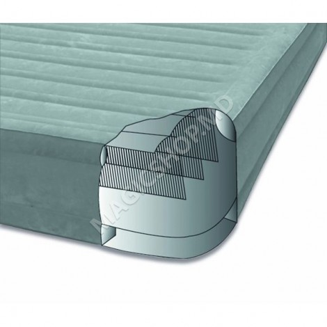 Надувная кровать «Велюр Комфорт-Плюш» 152х203х56 см со встроенным насосом 220В