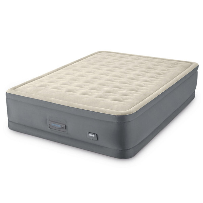 Pat gonflabil “Velur Comfort-Plush” INTEX 152x203x46 cm cu pompă încorporată 220V, până la 272 kg
