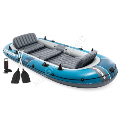 Barcă gonflabilă „Excursion 5” cu vâsle și pompă, 366x168x43 cm, până la 600 kg