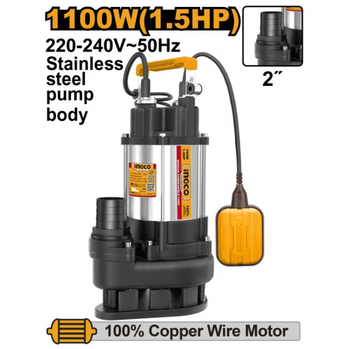Pompă de drenaj 1100W INGCO SPDS11008