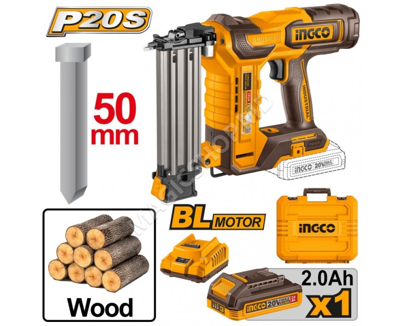 Capsator pe acumulator 20V/1x2.0Ah 50mm INGCO CBNLI5008