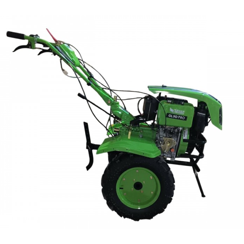 Motocultivator pe Motorina 9Hp cu capotă + freze GL9D PRO GreenLand