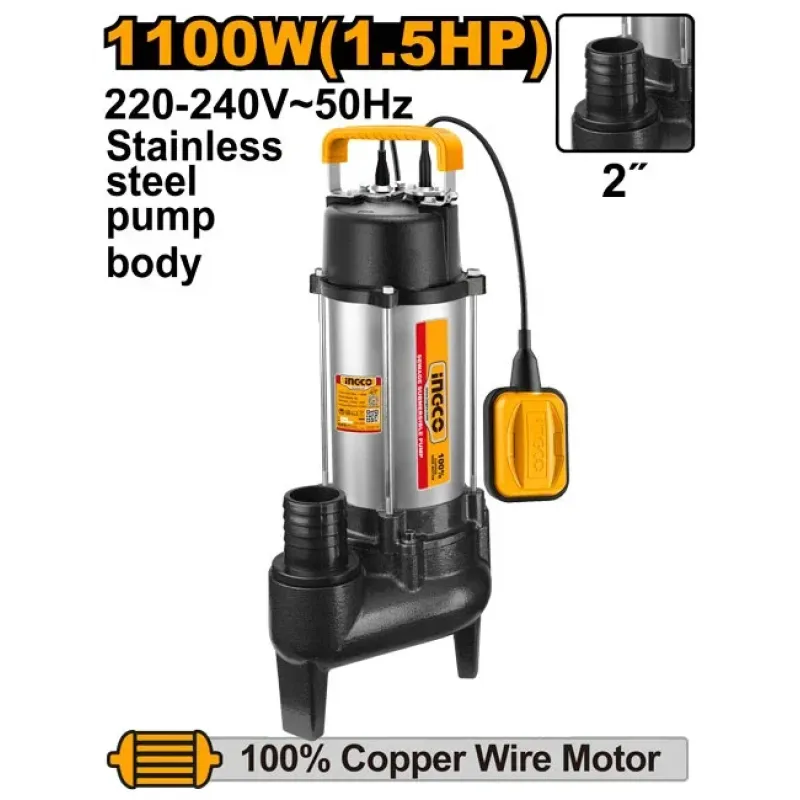 Pompă submersibilă pentru apă murdară 1100W INGCO SPDS110068