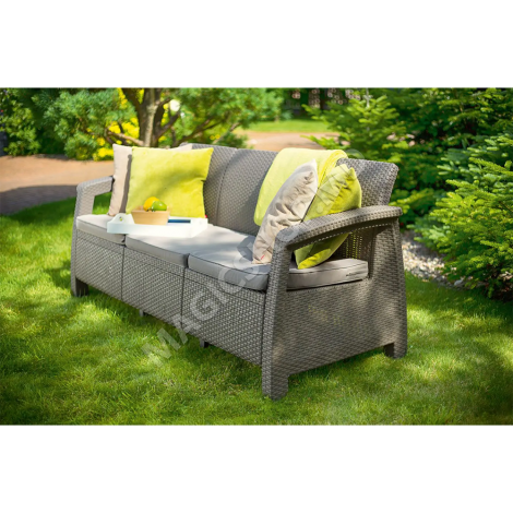 Canapea gradina Corfu Love Seat Max cappuccino