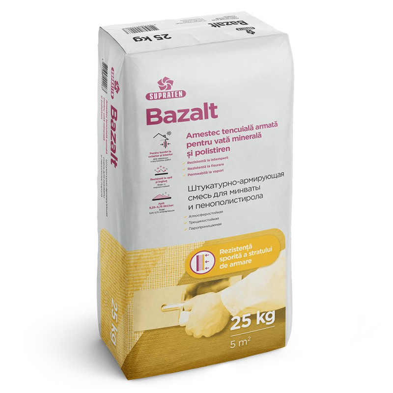 Amestec de tencuiala armata Supraten BAZALT 25 kg