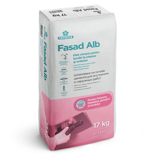 Glet pe baza de ciment Fasad Alb 17kg