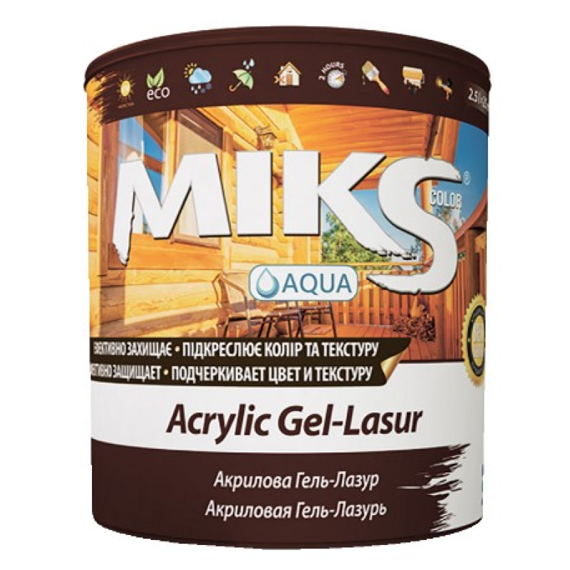 Impregnant lemn Miks Color Gel-lazur stejar 2.5L - diferite culori