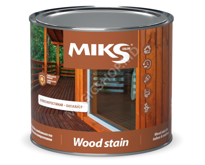 Прозрачный алкидный лак MIKS COLOR, 1,6 кг — различные оттенки